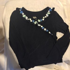 Navy Blue ruffle top